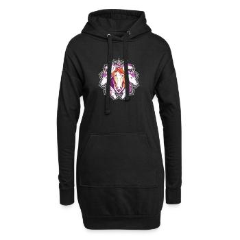 Einhorn Power Mandala - Hoodie-Kleid - Schwarz - Vorne