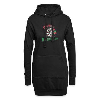 Welt ist doch eine Scheibe – Dartscheibe - Hoodie-Kleid - Schwarz - Vorne