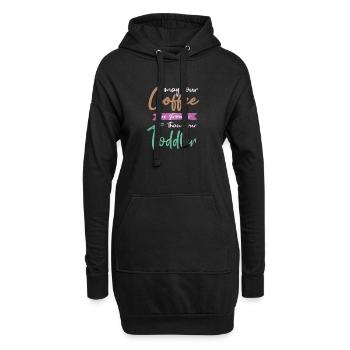 Möge Kaffee stärker als Baby sein - Hoodie-Kleid - Schwarz - Vorne