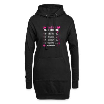 Braut Checkliste Aufgaben Junggesellinnenabschied - Hoodie-Kleid - Schwarz - Vorne