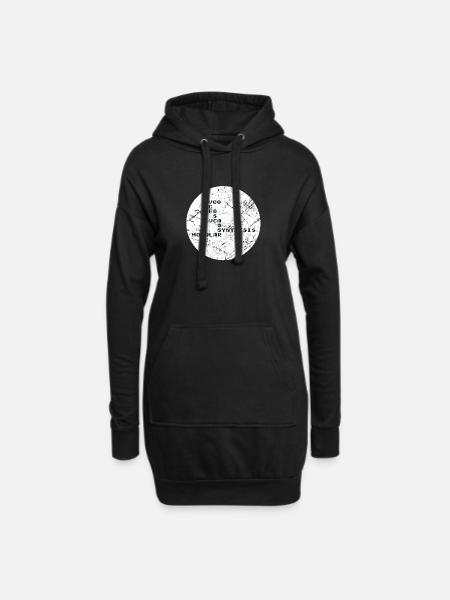 Synthesizer Techno Map - Hoodie-Kleid - Schwarz