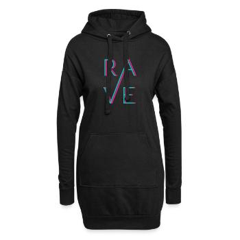 RAVE - Techno Love - Hoodie-Kleid - Schwarz - Vorne