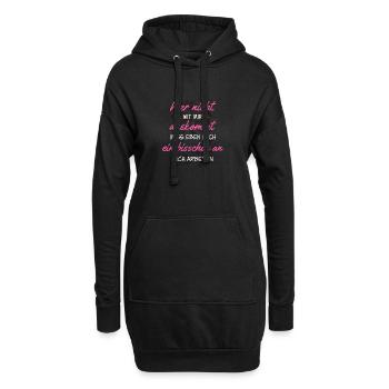 Arbeite an dir - lustiger Spruch - Hoodie-Kleid - Schwarz - Vorne