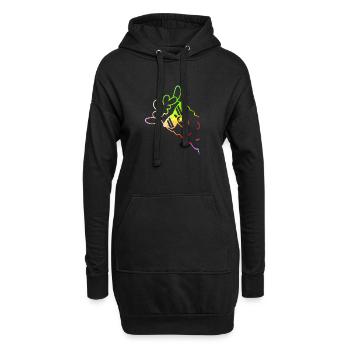 Cool Alpaka / Lama mit Sonnenbrille - Hoodie-Kleid - Schwarz - Vorne