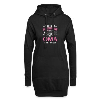 Majestät Oma betritt den Raum - Hoodie-Kleid - Schwarz - Vorne