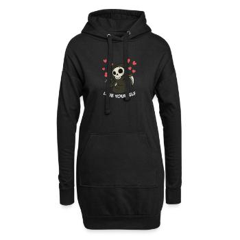 Liebe dich selbst - Selfcare - Hoodie-Kleid - Schwarz - Vorne