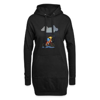 Rennrad Fahrrad Pendler Regen, schlechtes Wetter - Hoodie-Kleid - Schwarz - Vorne