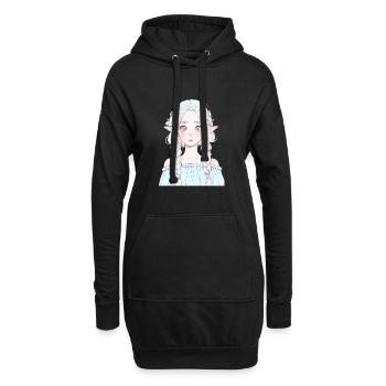 Anime, Fille d’anime, Fille d’anime, Elfe - Sweat-shirt à capuche long Femme - noir - Devant