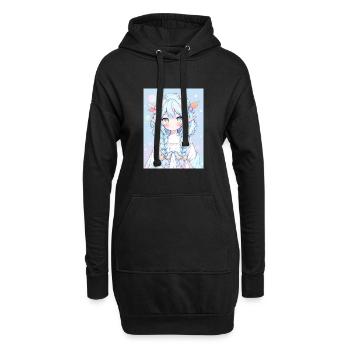 Anime Girl Anime Fille Elfe - Sweat-shirt à capuche long Femme - noir - Devant