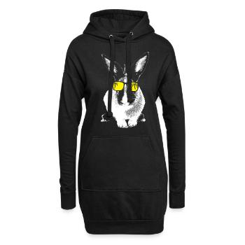 Hase Tierliebhaber Naturfans Sonnenbrille Haustier - Hoodie-Kleid - Schwarz - Vorne