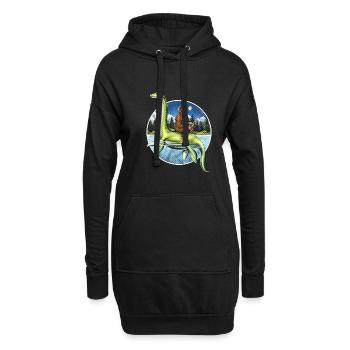 Bigfoot Loch Ness Monster Fishing - Sweat-shirt à capuche long Femme - noir - Devant