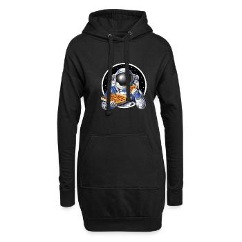 astronaute de l’espace mangeant de la pizza - Sweat-shirt à capuche long Femme - noir - Devant