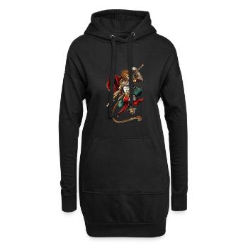 Sun Wukong Roi Singe Chinois - Sweat-shirt à capuche long Femme - noir - Devant
