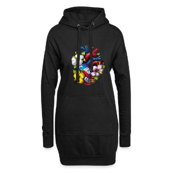 Puerto Rico Boricua Herz - Hoodie-Kleid - Schwarz - Vorne