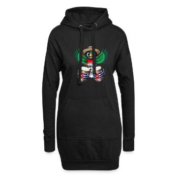 Tambour d’oiseau trogon de Cuba - Sweat-shirt à capuche long Femme - noir - Devant