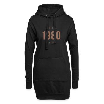 1980 Édition Limitée Style Rétro Cadeau d’Anniversaire - Sweat-shirt à capuche long Femme - noir - Devant