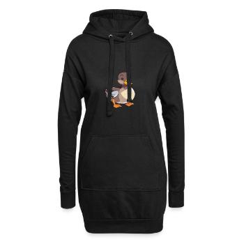 Mignon bébé canard - Sweat-shirt à capuche long Femme - noir - Devant