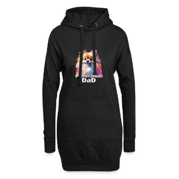 Lustiges Pomeranian Zwergspitz für Hundepapa Dad - Hoodie-Kleid - Schwarz - Vorne