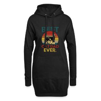 Best cat dad ever - Hoodie-Kleid - Schwarz - Vorne