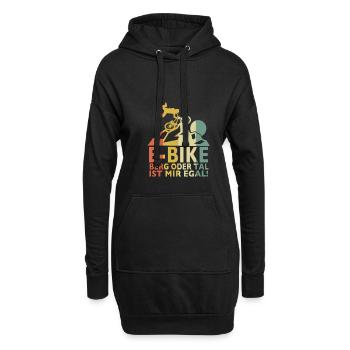 E Bike E-Bike Berg oder Tal ist mir egal - Hoodie-Kleid - Schwarz - Vorne