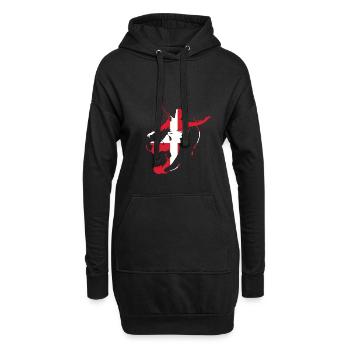 Danemark Coupe du monde de flag football - Sweat-shirt à capuche long Femme - noir - Devant