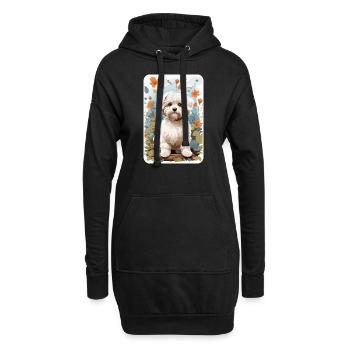 Bichon Havanais, Bichon Havenese, Dog in Natuen - Hoodie Dress - black - Front
