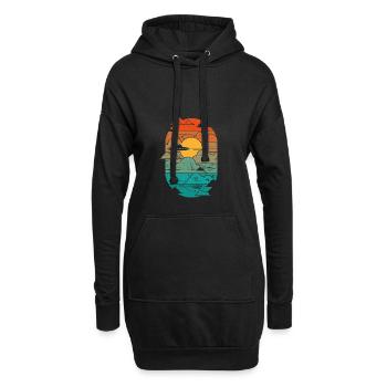 OVNI dans le ciel - Sweat-shirt à capuche long Femme - noir - Devant