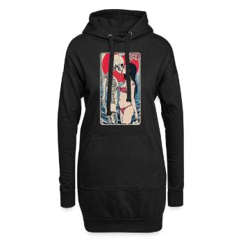 Beach kiss - Hoodie-Kleid - Schwarz - Vorne
