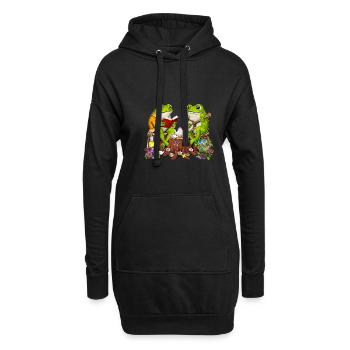 Grenouilles Cottagecore - Sweat-shirt à capuche long Femme - noir - Devant
