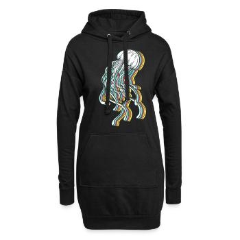 Anniversaire de méduse Enfants - Sweat-shirt à capuche long Femme - noir - Devant