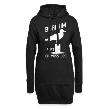 Borkum Ostfriesland Nordsee Möwe - Hoodie-Kleid - Schwarz - Vorne