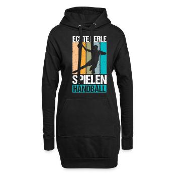 Echte Kerle spielen Handball - Hoodie-Kleid - Schwarz - Vorne