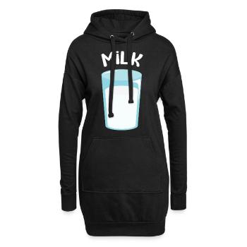 Verre de lait - Sweat-shirt à capuche long Femme - noir - Devant