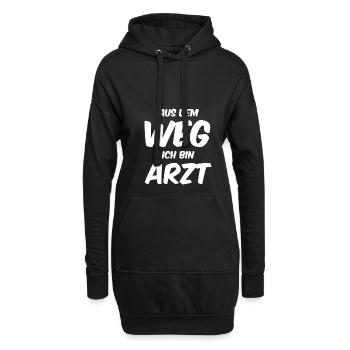 Aus dem Weg ich bin Arzt lustiger Ärzte Spruch - Hoodie-Kleid - Schwarz - Vorne