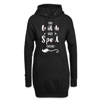 Hexenbesen Zaubern Walpurgisnacht - Hoodie-Kleid - Schwarz - Vorne