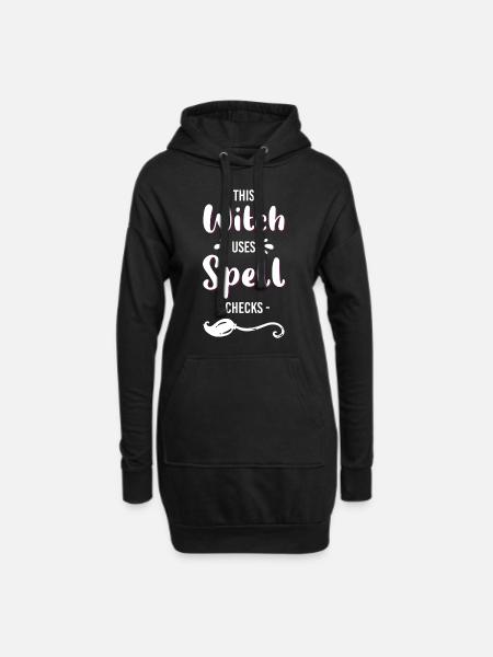 Hexenbesen Zaubern Walpurgisnacht - Hoodie-Kleid - Schwarz