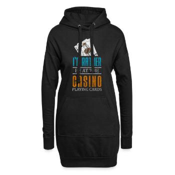 Jeu de cartes Cartes Poker Face Poker - Sweat-shirt à capuche long Femme - noir - Devant
