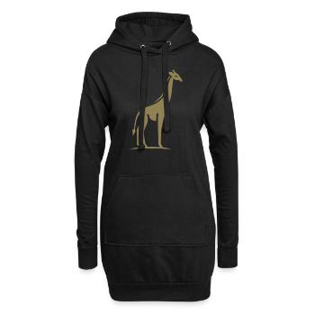 Giraffe Afrika Silhouette Minimalistisch - Hoodie-Kleid - Schwarz - Vorne