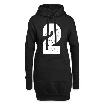 2 Zahl Trikot - Hoodie-Kleid - Schwarz - Vorne