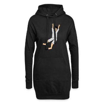 Homme en pyjama - Sweat-shirt à capuche long Femme - noir - Devant