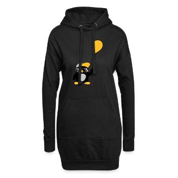 Balloon cool penguin cap - Hoodie Dress - black - Front