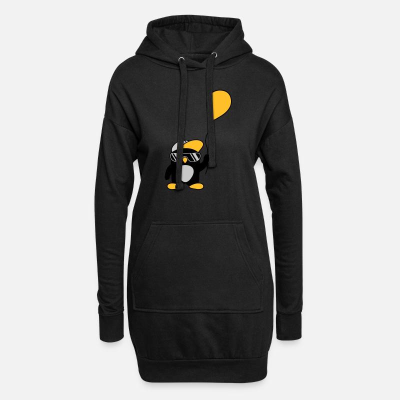 Luftballon cooler Pinguin Mütze - Hoodie-Kleid - Schwarz