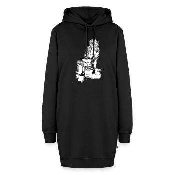 Fesches Dirndl // Volksfest // Illustration - Hoodie-Kleid - Schwarz - Vorne