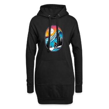 snowboard neige et ski - Sweat-shirt à capuche long Femme - noir - Devant