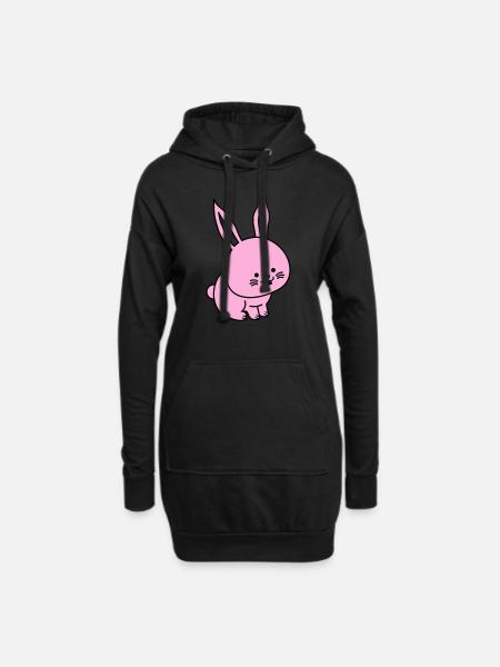 hase - Hoodie-Kleid - Schwarz