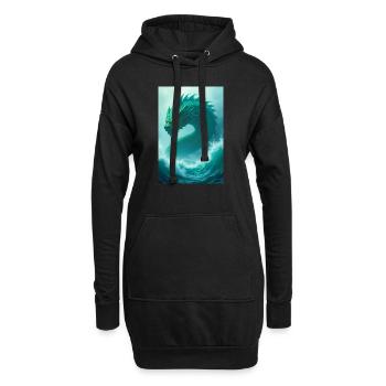 Énorme serpent encerclant le monstre de Midgard - Sweat-shirt à capuche long Femme - noir - Devant