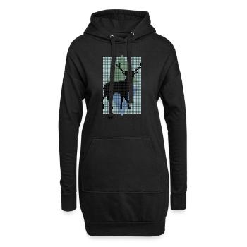 Hirsch - Hoodie-Kleid - Schwarz - Vorne