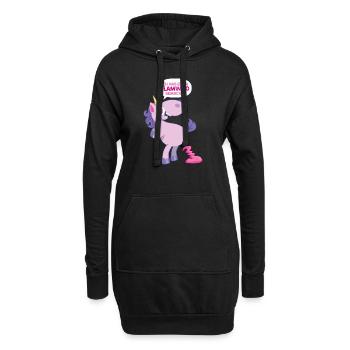 Einhorn Flamingo gemacht - Hoodie-Kleid - Schwarz - Vorne