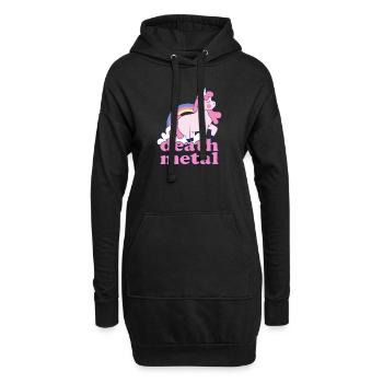 Lustig Death Metal Einhorn Regenbogen Metalhead - Hoodie-Kleid - Schwarz - Vorne