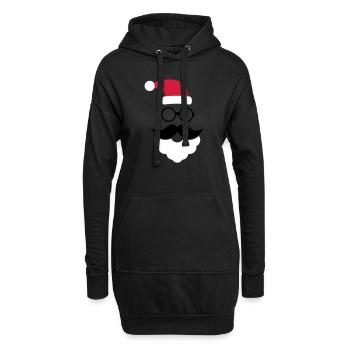 Hipster Weihnachtsmann - Hoodie-Kleid - Schwarz - Vorne